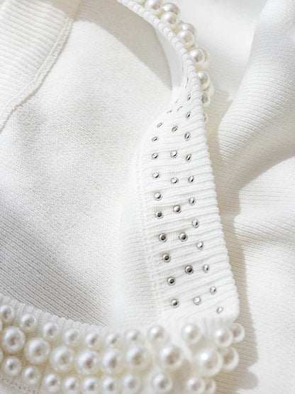 Korea Knitted Beaded Tank Top