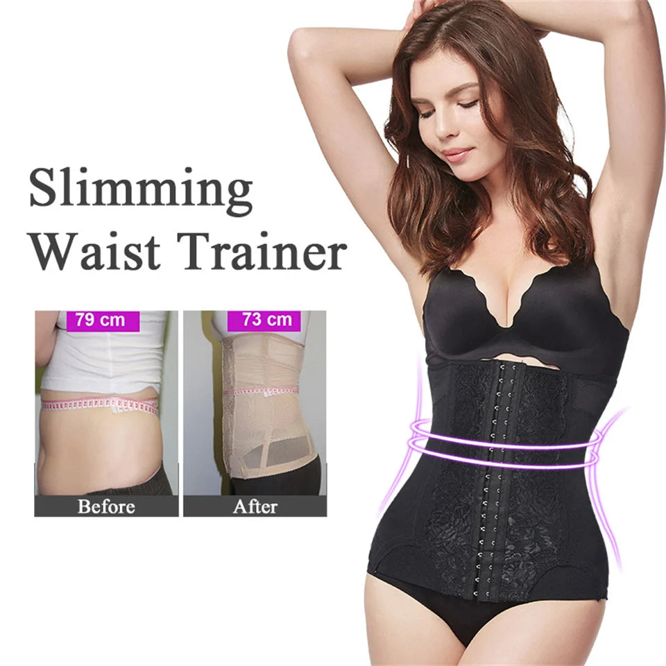 Mesh Embroidered Waist Trainer Corset