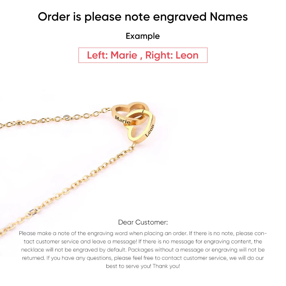 Custom Name Heart Necklace Gift Set