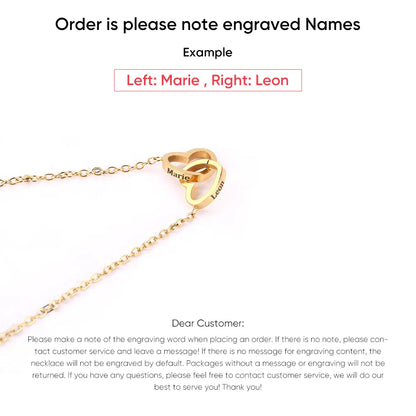 Custom Name Heart Necklace Gift Set