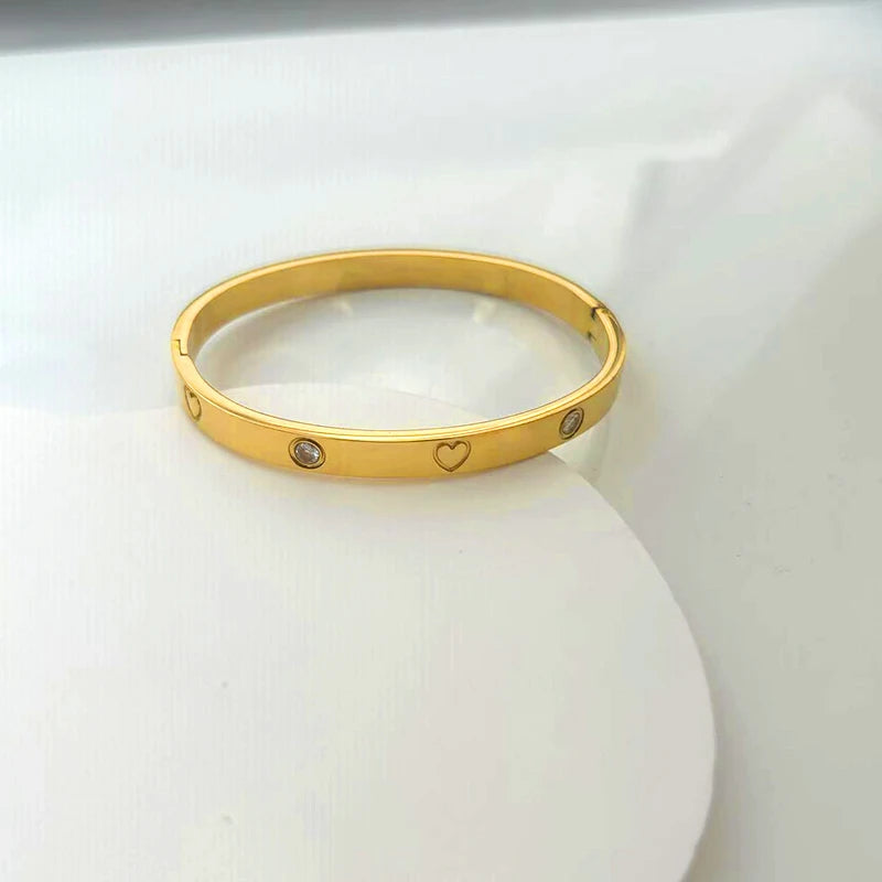 Heart Zircon Stainless Bracelet