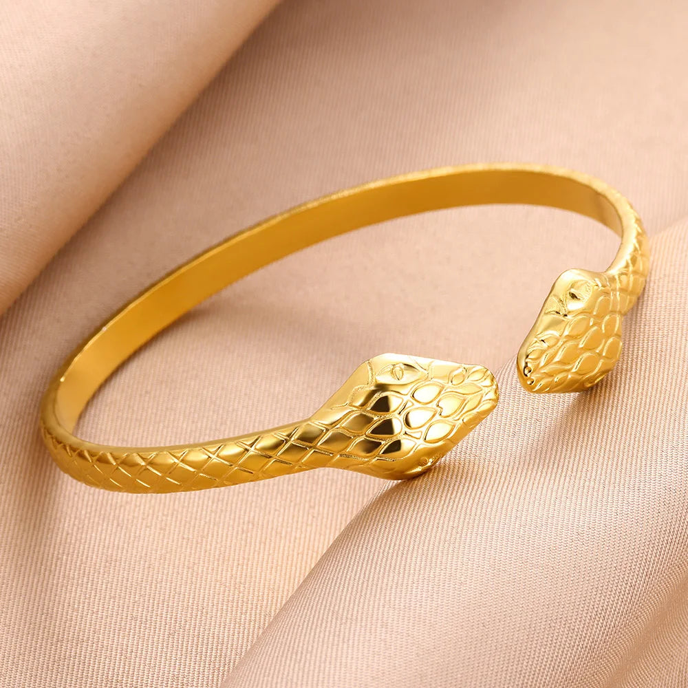 Vintage Snake Gold Bangle