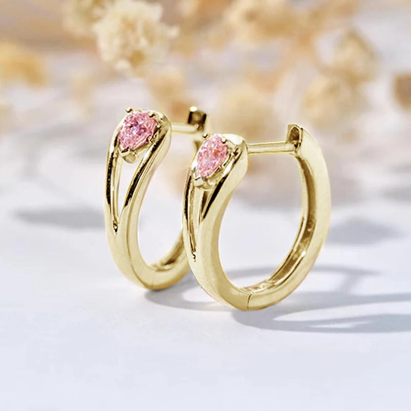 Waterdrop Hoop Zircon Earrings