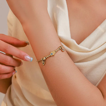 Evil Eye Heart Chain Bracelet