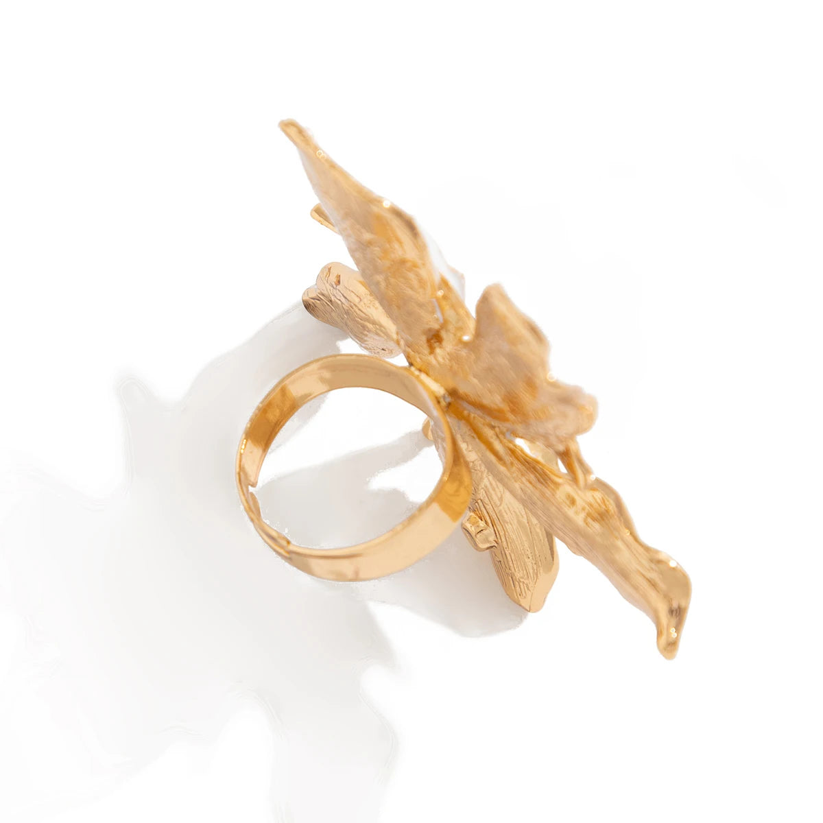 Floral Drip Oil Adjustable Ring