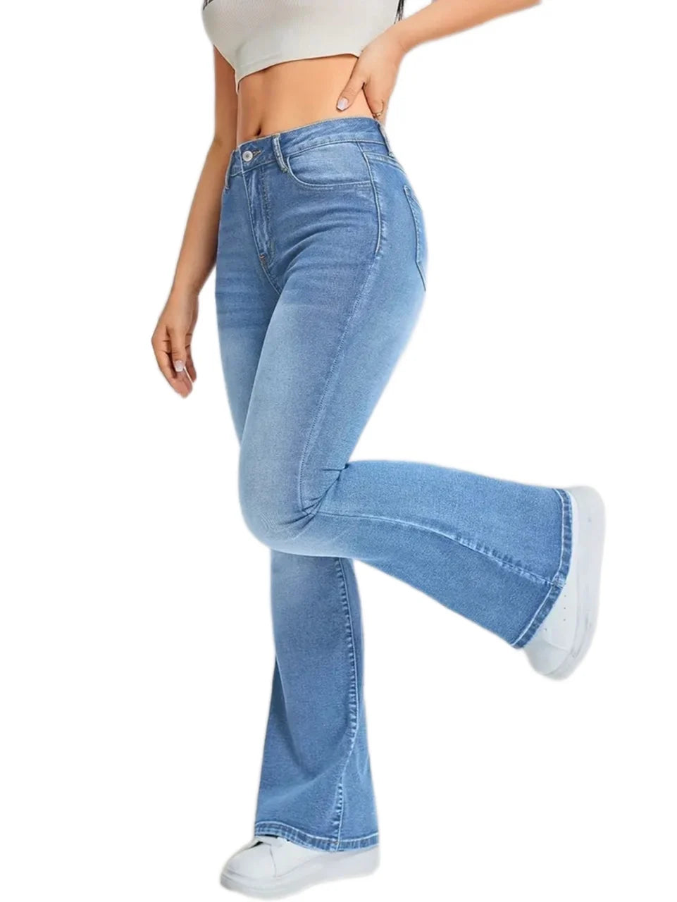 High Waist Wide Leg Denim Pants