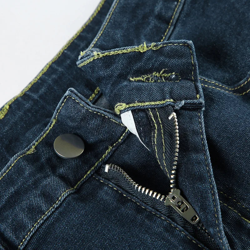Retro Floral Embroidered Jeans