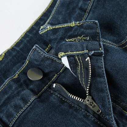 Retro Floral Embroidered Jeans