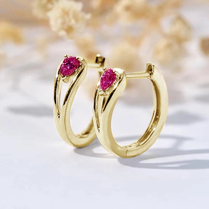 Waterdrop Hoop Zircon Earrings