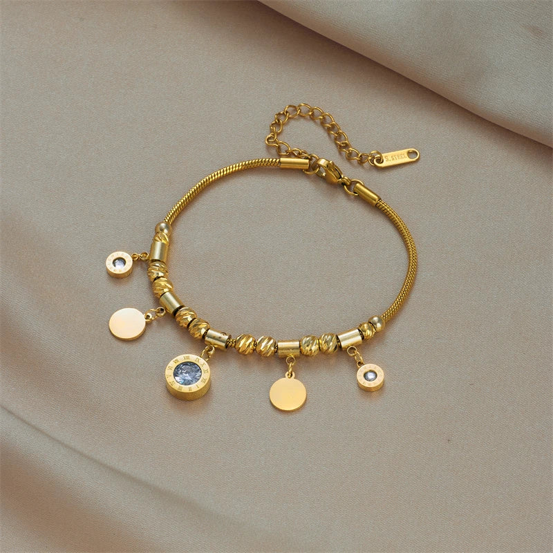 Roman Zircon Gold Bracelet