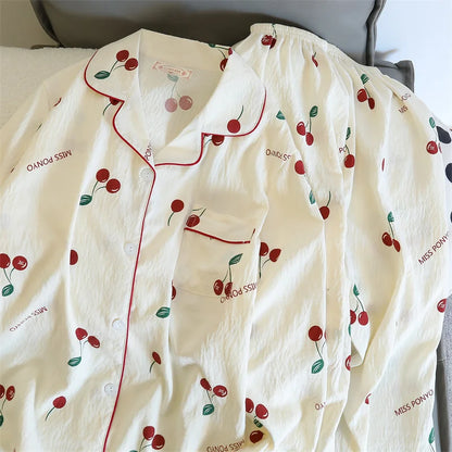 Cherry Print Pajama Set