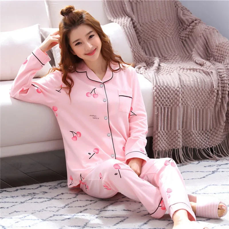 Striped Cherry Pajama Set