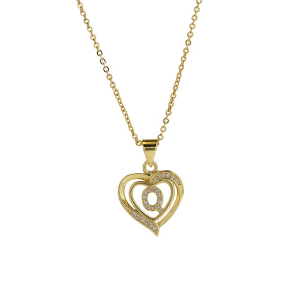 Initial Heart Zircon Necklace