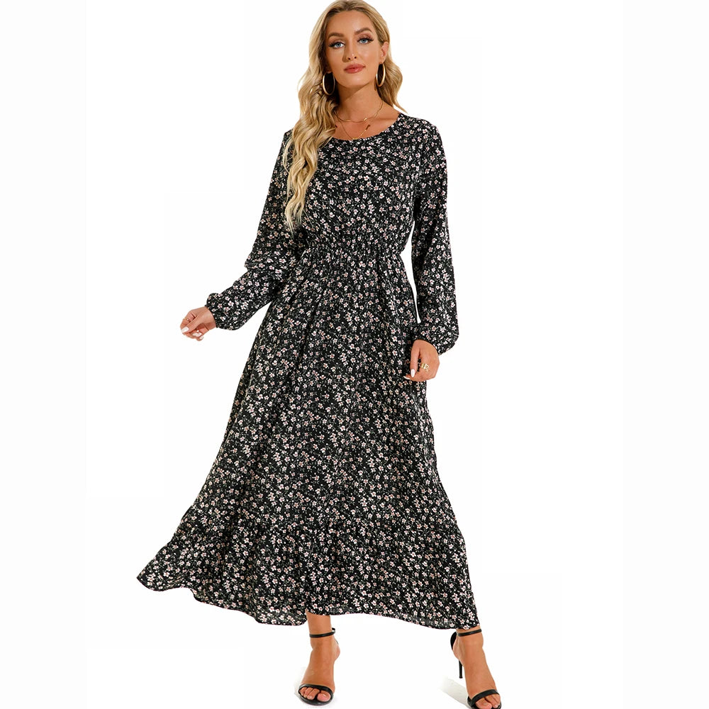 Bohemian Floral Chiffon Maxi Dress