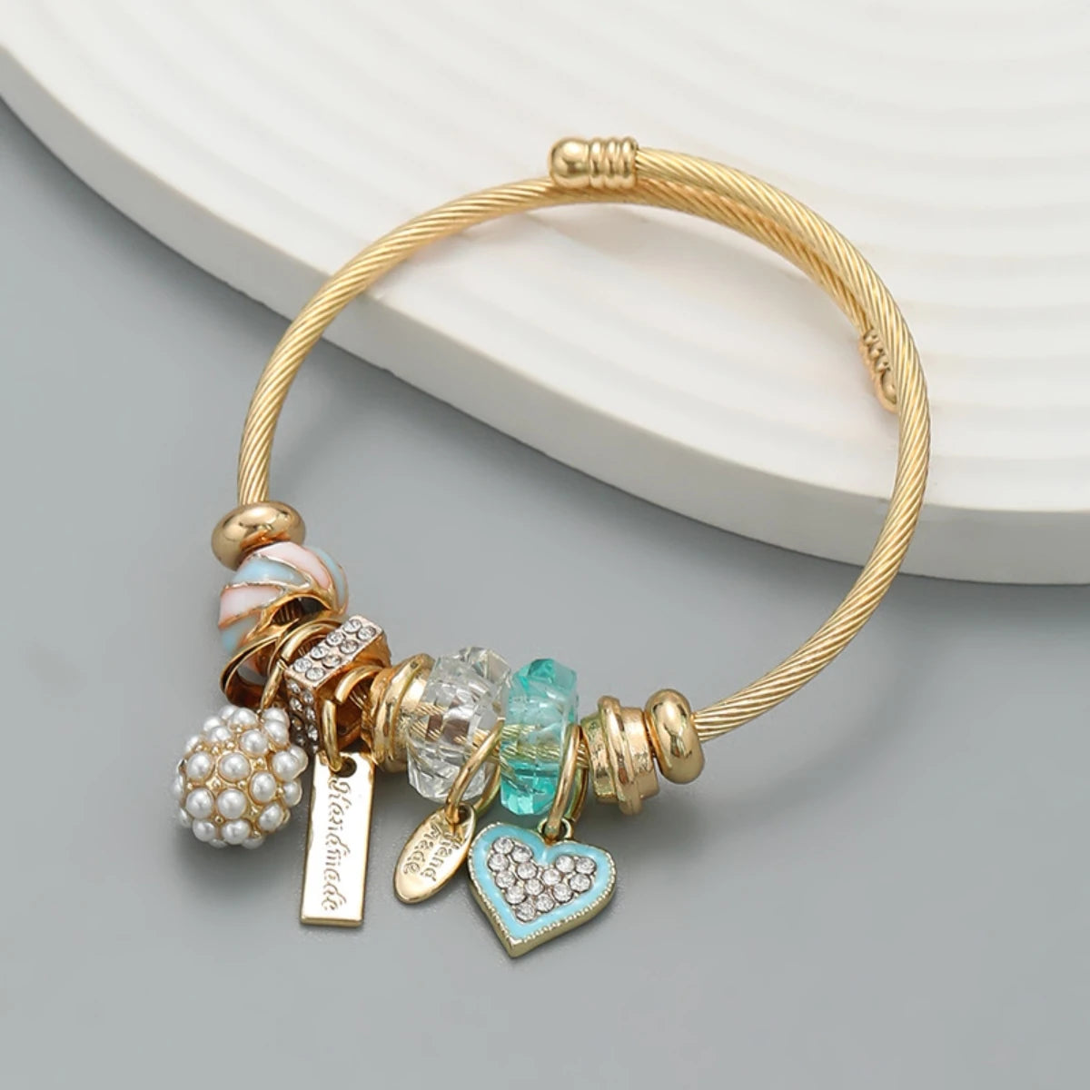 Multi Charm Open Bead Bracelet