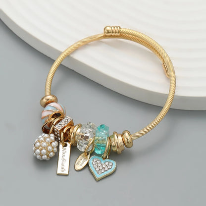Multi Charm Open Bead Bracelet