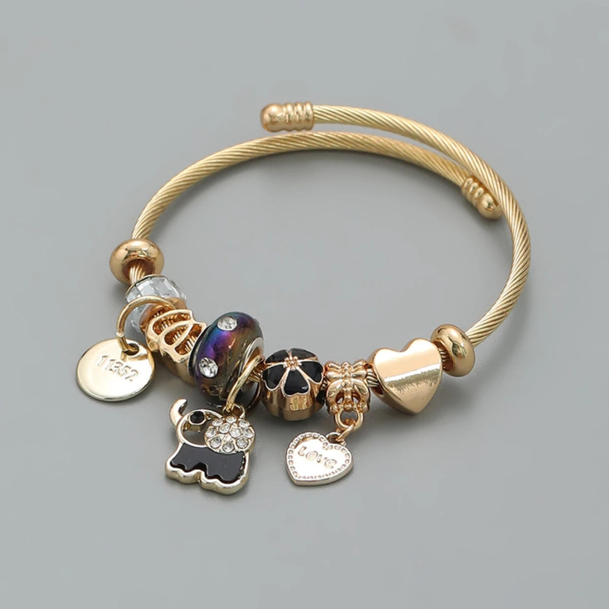 Multi Charm Open Bead Bracelet