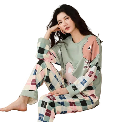 Cartoon Long Sleeve Pajama Set