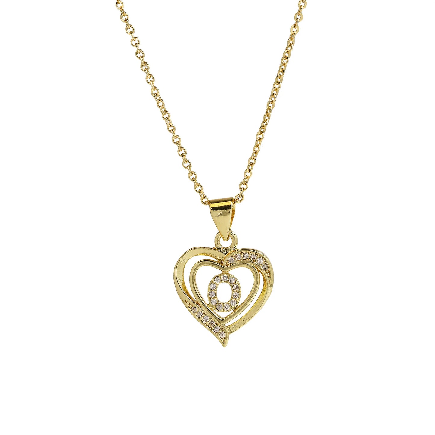 Initial Heart Zircon Necklace