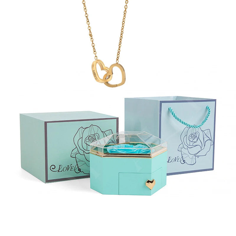 Custom Name Heart Necklace Gift Set