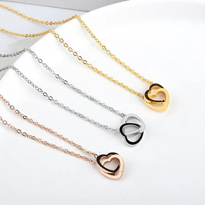 Double Heart Gold Necklace