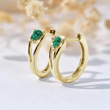 Waterdrop Hoop Zircon Earrings