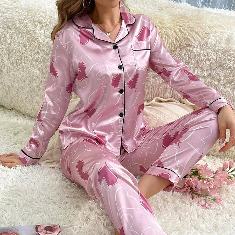 Satin Button-Up Pajama Set