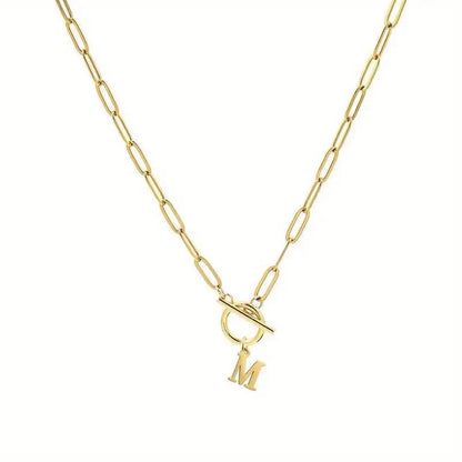 Initial Paperclip Chain Necklace