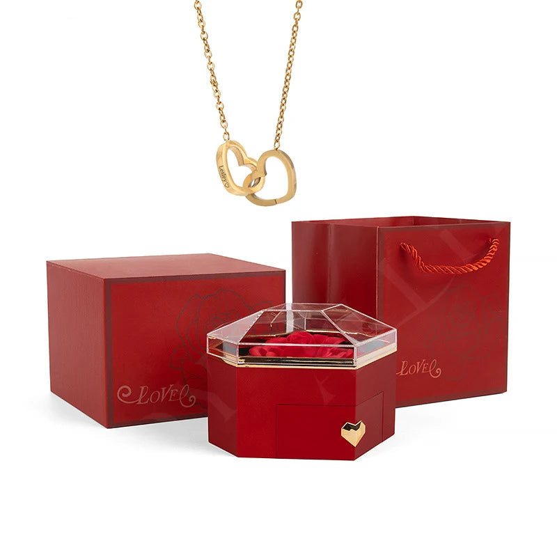 Custom Name Heart Necklace Gift Set