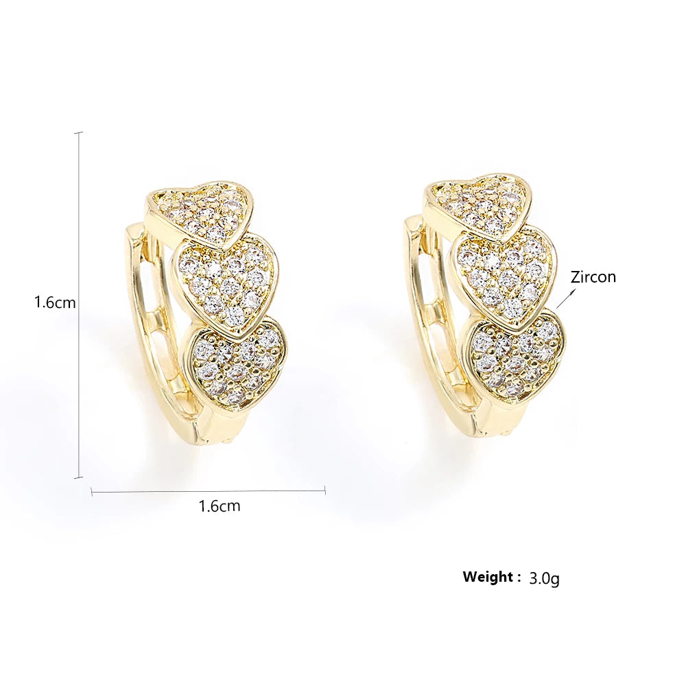 Love Round Zircon Earrings