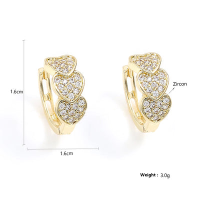 Love Round Zircon Earrings