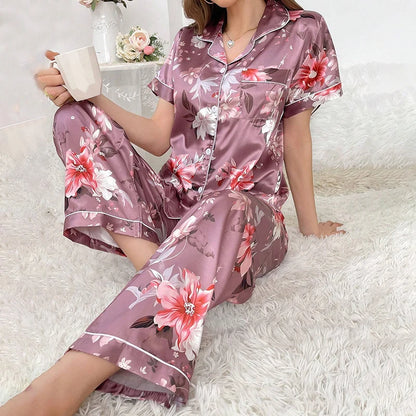 Satin Button-Up Pajama Set