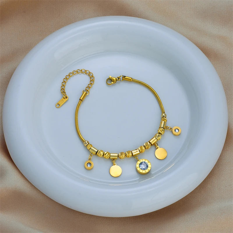Roman Zircon Gold Bracelet