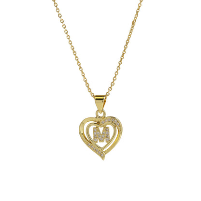 Initial Heart Zircon Necklace