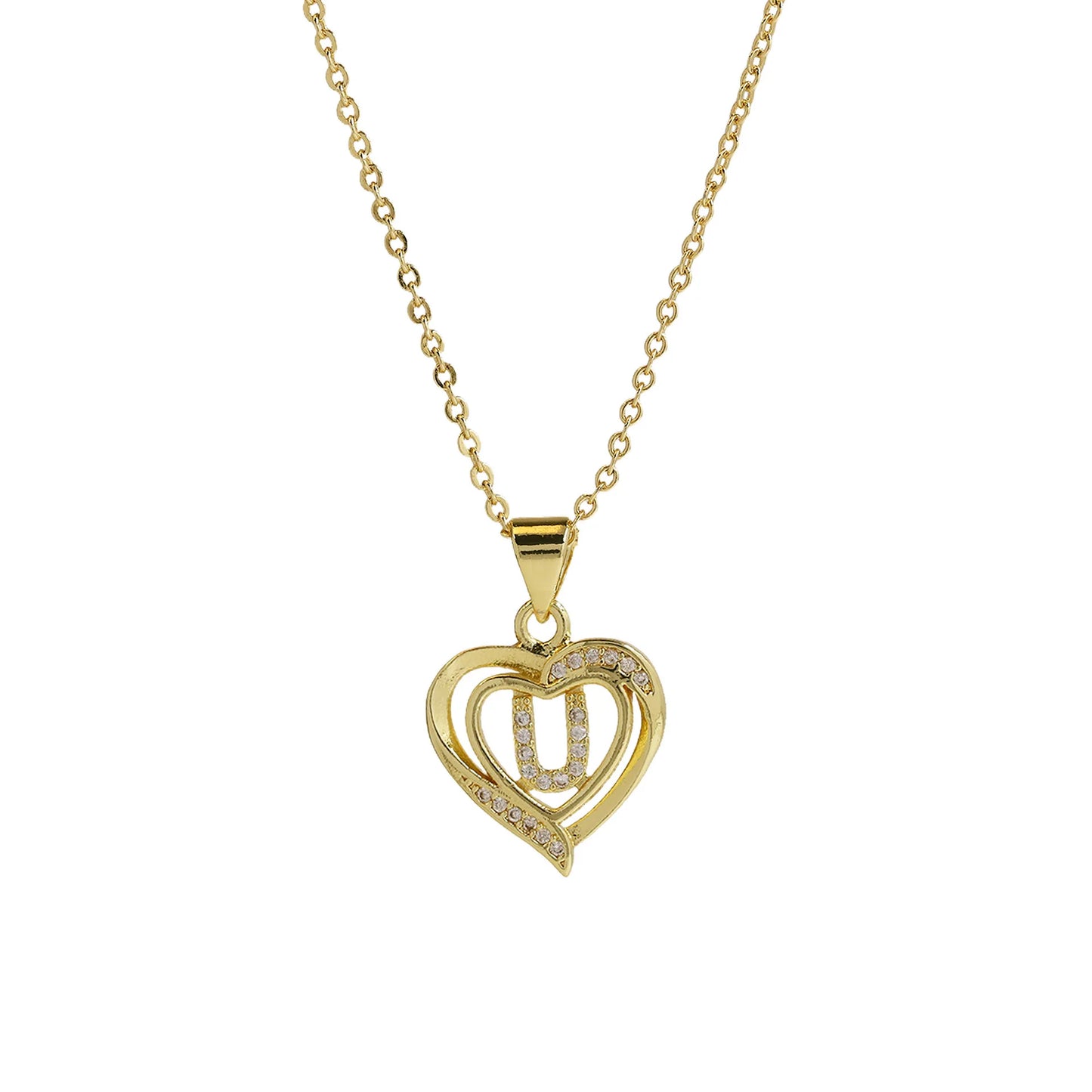 Initial Heart Zircon Necklace