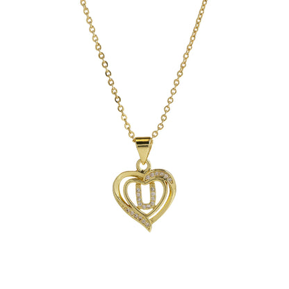 Initial Heart Zircon Necklace