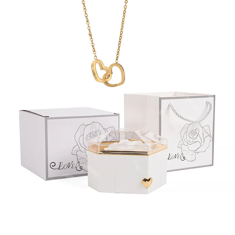 Custom Name Heart Necklace Gift Set