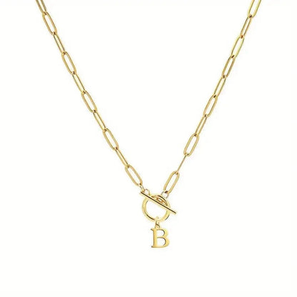 Initial Paperclip Chain Necklace