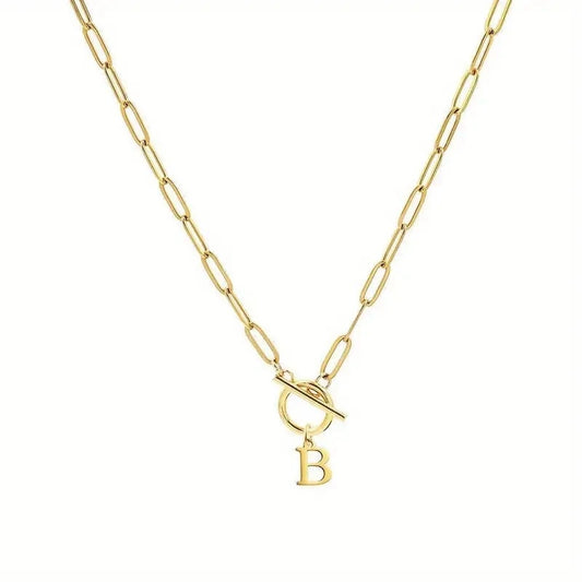 Initial Paperclip Chain Necklace