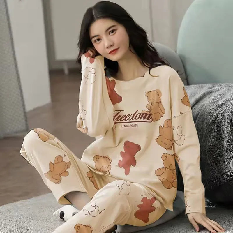Cartoon Long Sleeve Pajama Set