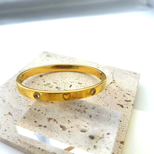 Heart Zircon Stainless Bracelet