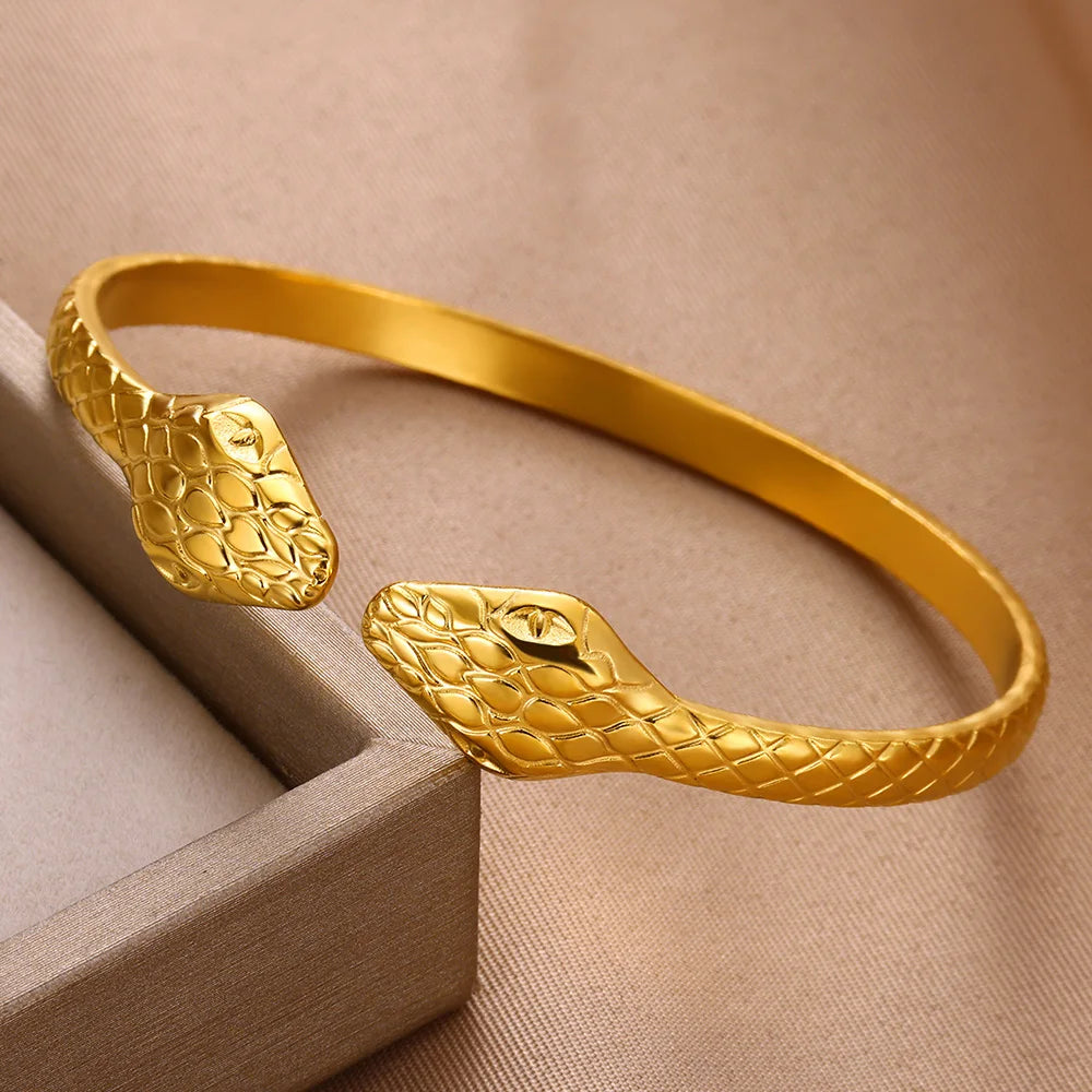 Vintage Snake Gold Bangle