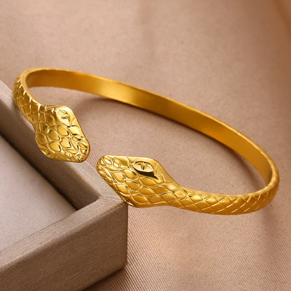 Vintage Snake Gold Bangle