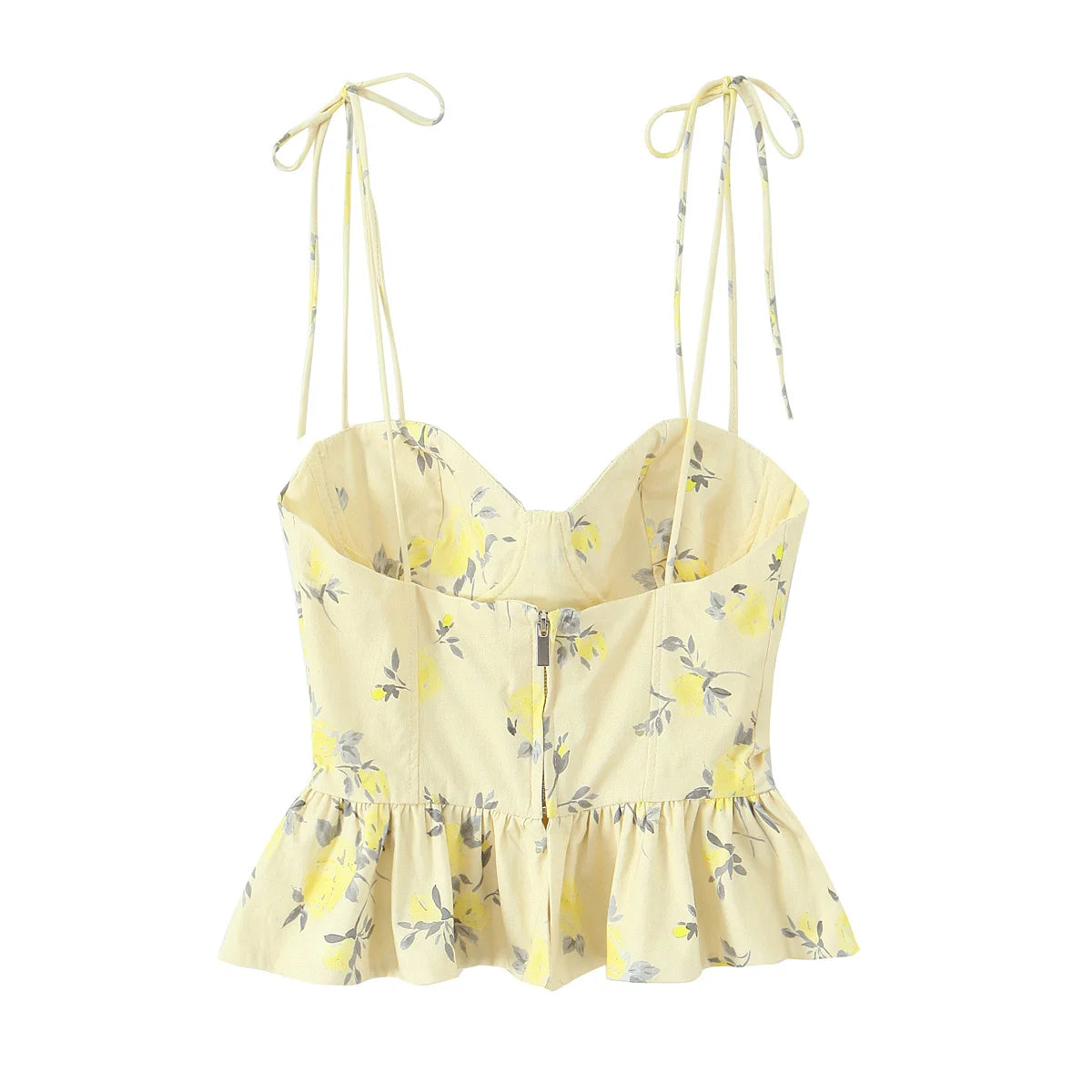 Floral Backless Corset Cami Top