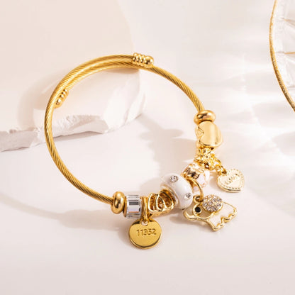 Multi Charm Open Bead Bracelet
