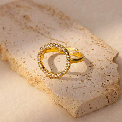 Zircon Hollow Round Ring