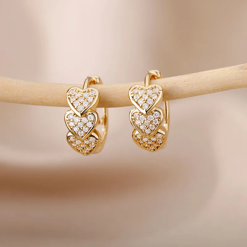 Love Round Zircon Earrings