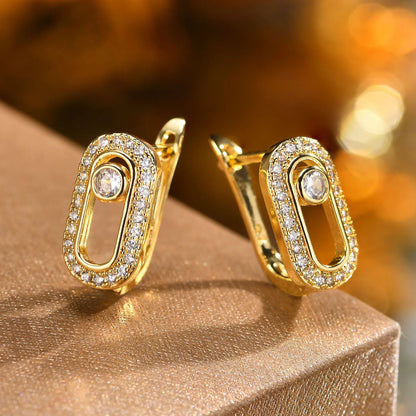 Love Round Zircon Earrings