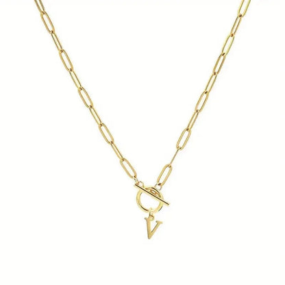 Initial Paperclip Chain Necklace