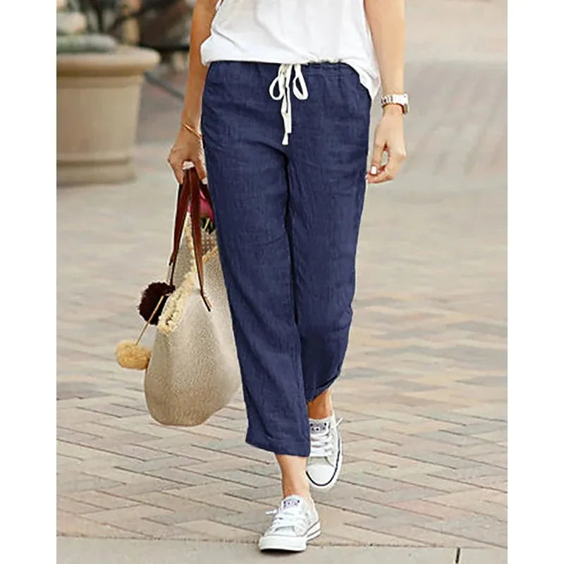 Y2K Black Cotton Drawstring Pants